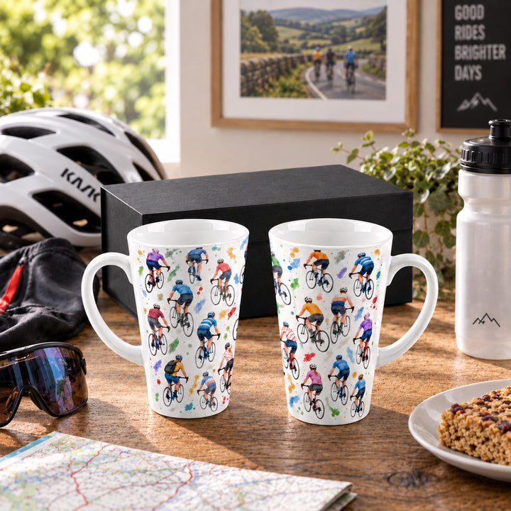 Purely Home Spokes & Splatters Latte Mug Gift Box Set