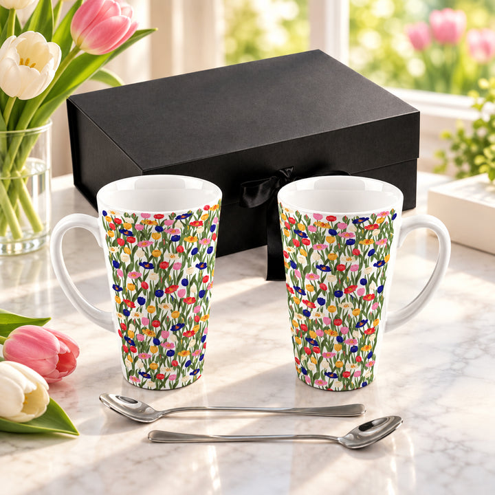 Purely Home Tulip Fields Latte Mug Gift Box Set