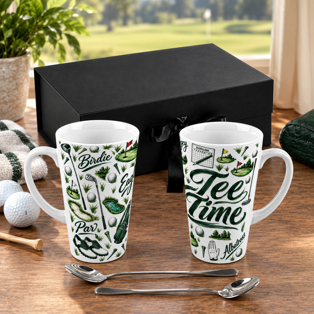 Purely Home Tee Time Latte Mug Gift Box Set