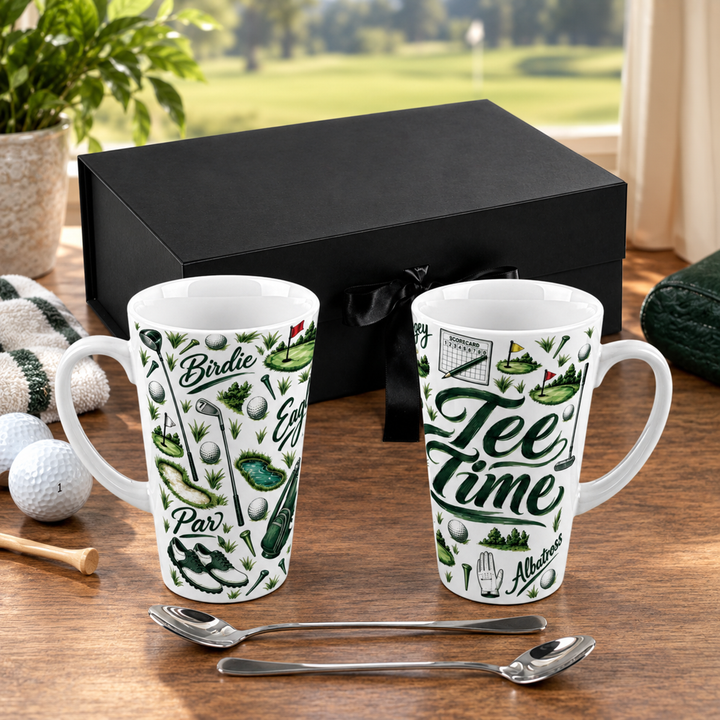 Purely Home Tee Time Latte Mug Gift Box Set