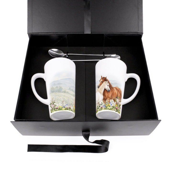 Purely Home Hugging Horses Latte Mug Gift Box Set