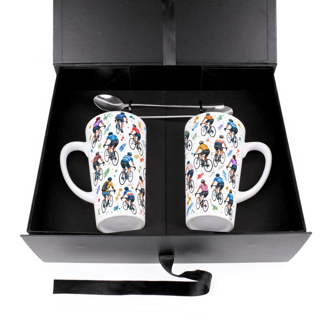 Purely Home Spokes & Splatters Latte Mug Gift Box Set