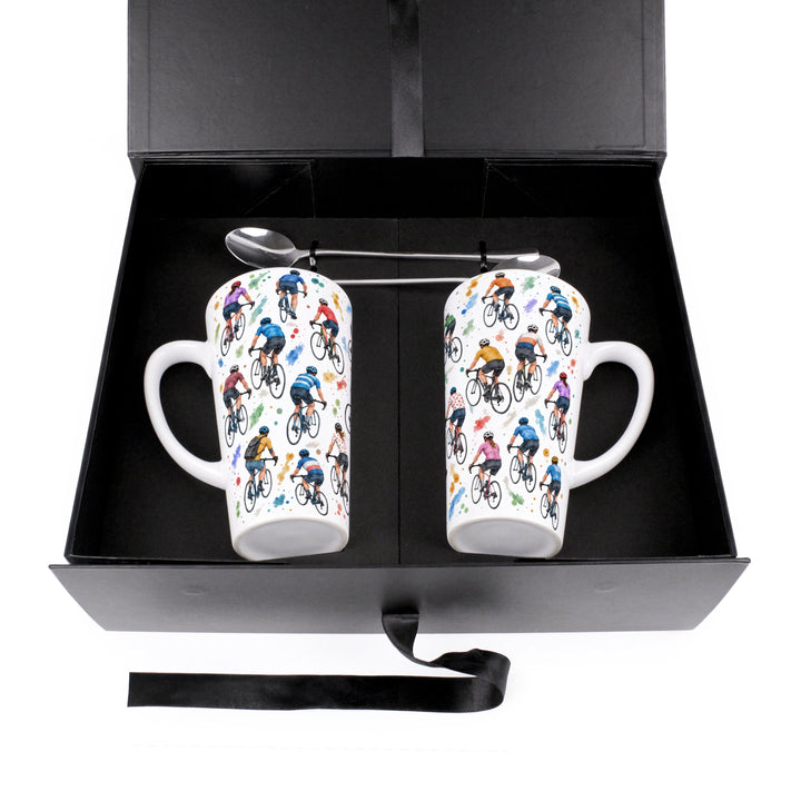 Purely Home Spokes & Splatters Latte Mug Gift Box Set
