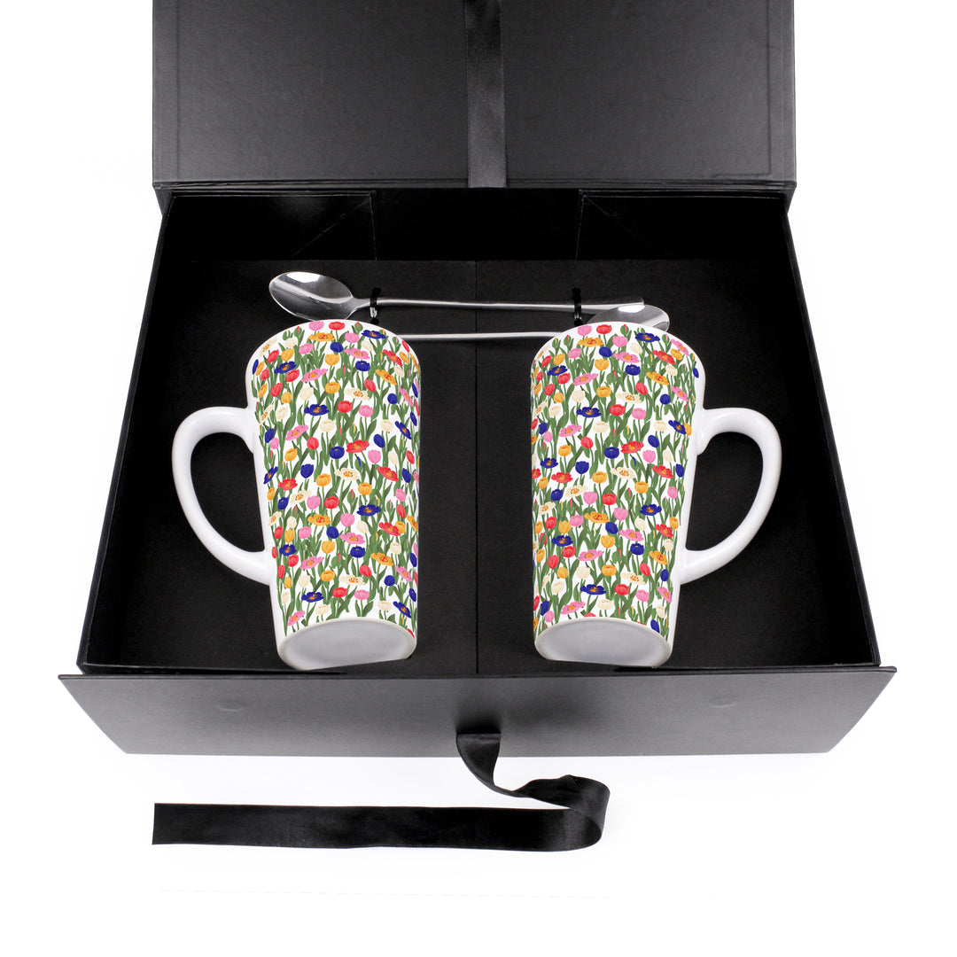 Purely Home Tulip Fields Latte Mug Gift Box Set