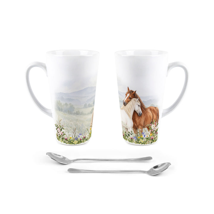 Purely Home Hugging Horses Latte Mug Gift Box Set