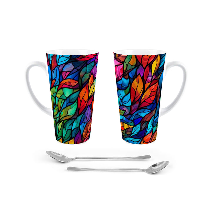 Purely Home Stained Glass Print Latte Mug Gift Box Set