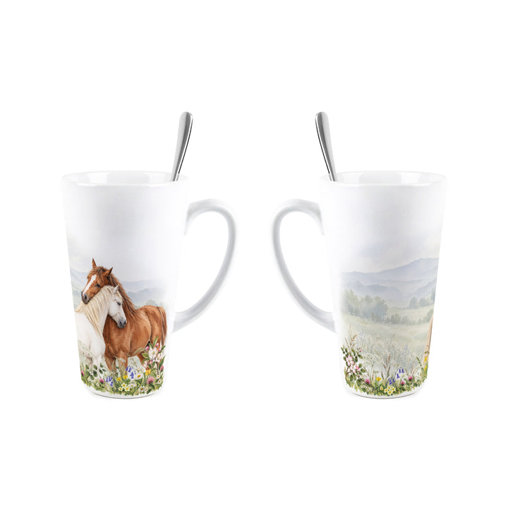 Purely Home Hugging Horses Latte Mug Gift Box Set