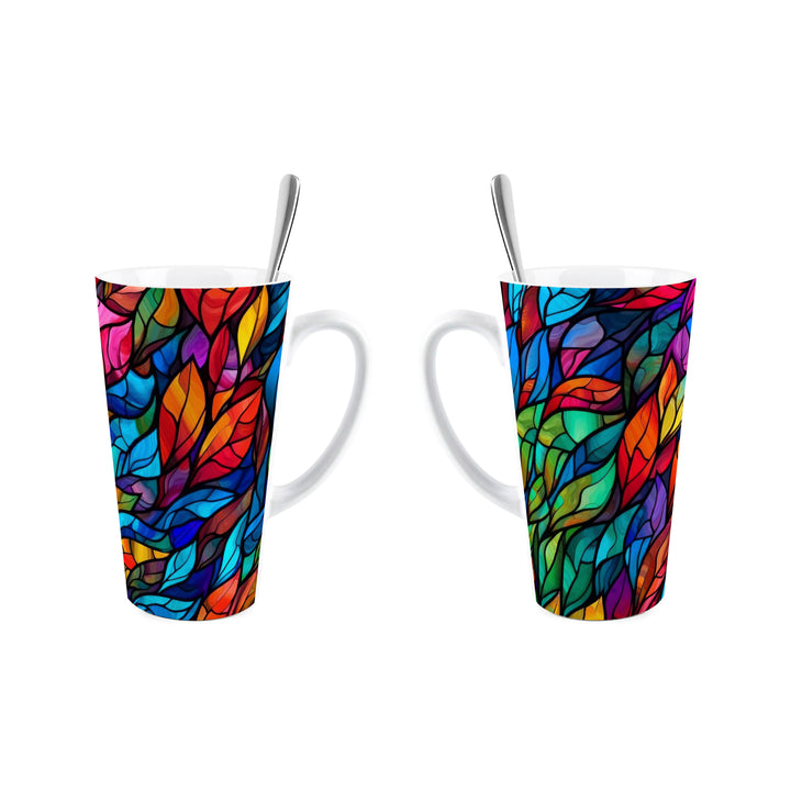 Purely Home Stained Glass Print Latte Mug Gift Box Set