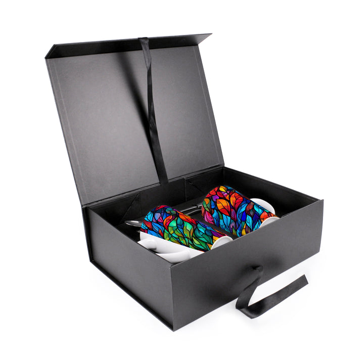 Purely Home Stained Glass Print Latte Mug Gift Box Set