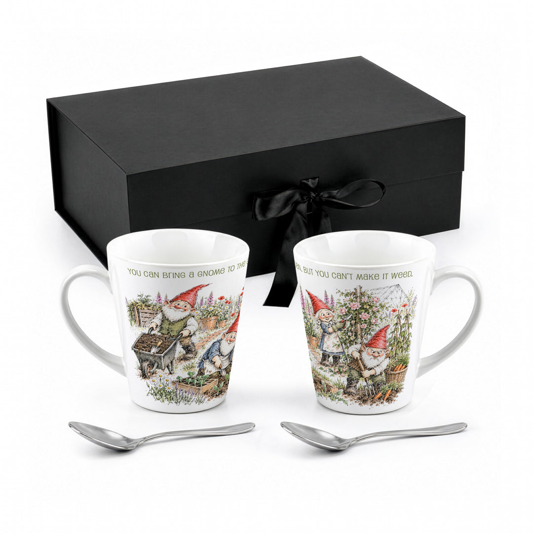 Purely Home Gardening Gnomes Latte Mug Gift Box Set