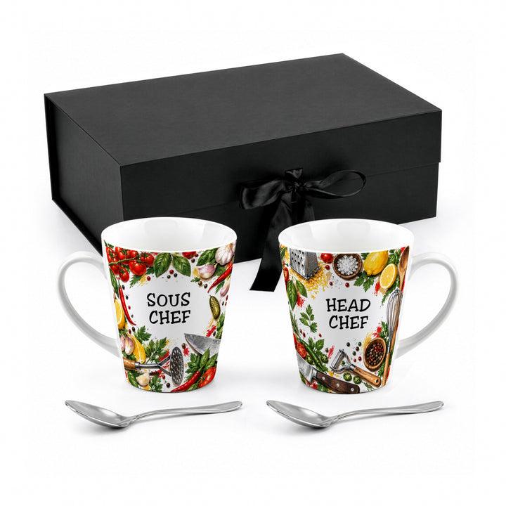 Purely Home Head & Sous Chef Latte Mug Gift Box Set