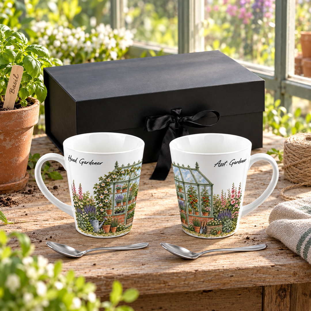 Purely Home Greenhouse Gardeners Latte Mug Gift Box Set
