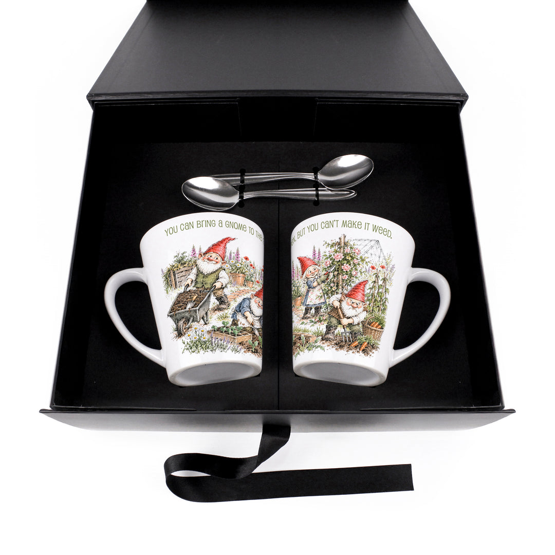 Purely Home Gardening Gnomes Latte Mug Gift Box Set