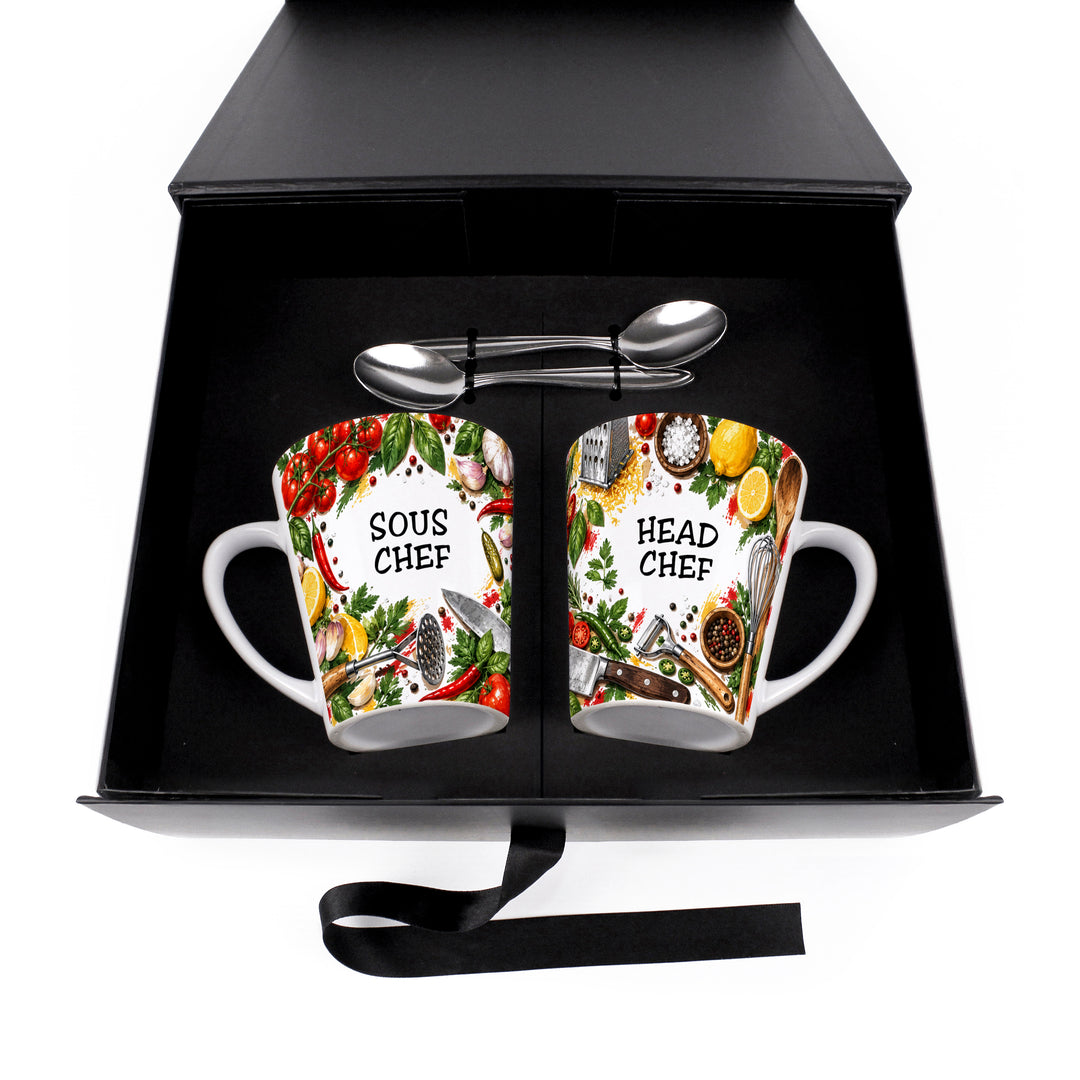 Purely Home Head & Sous Chef Latte Mug Gift Box Set