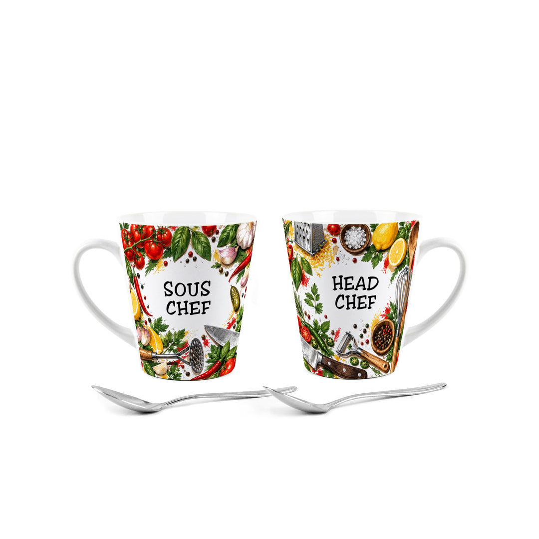Purely Home Head & Sous Chef Latte Mug Gift Box Set