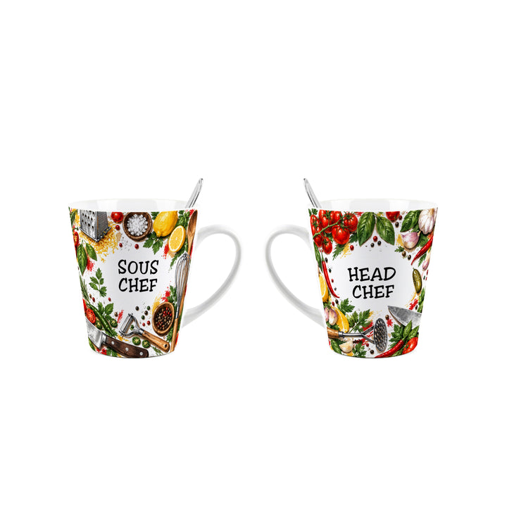 Purely Home Head & Sous Chef Latte Mug Gift Box Set