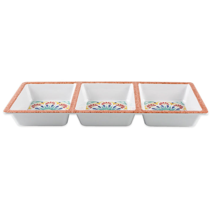 Rio Medallion Melamine 3-Section Serving Tray