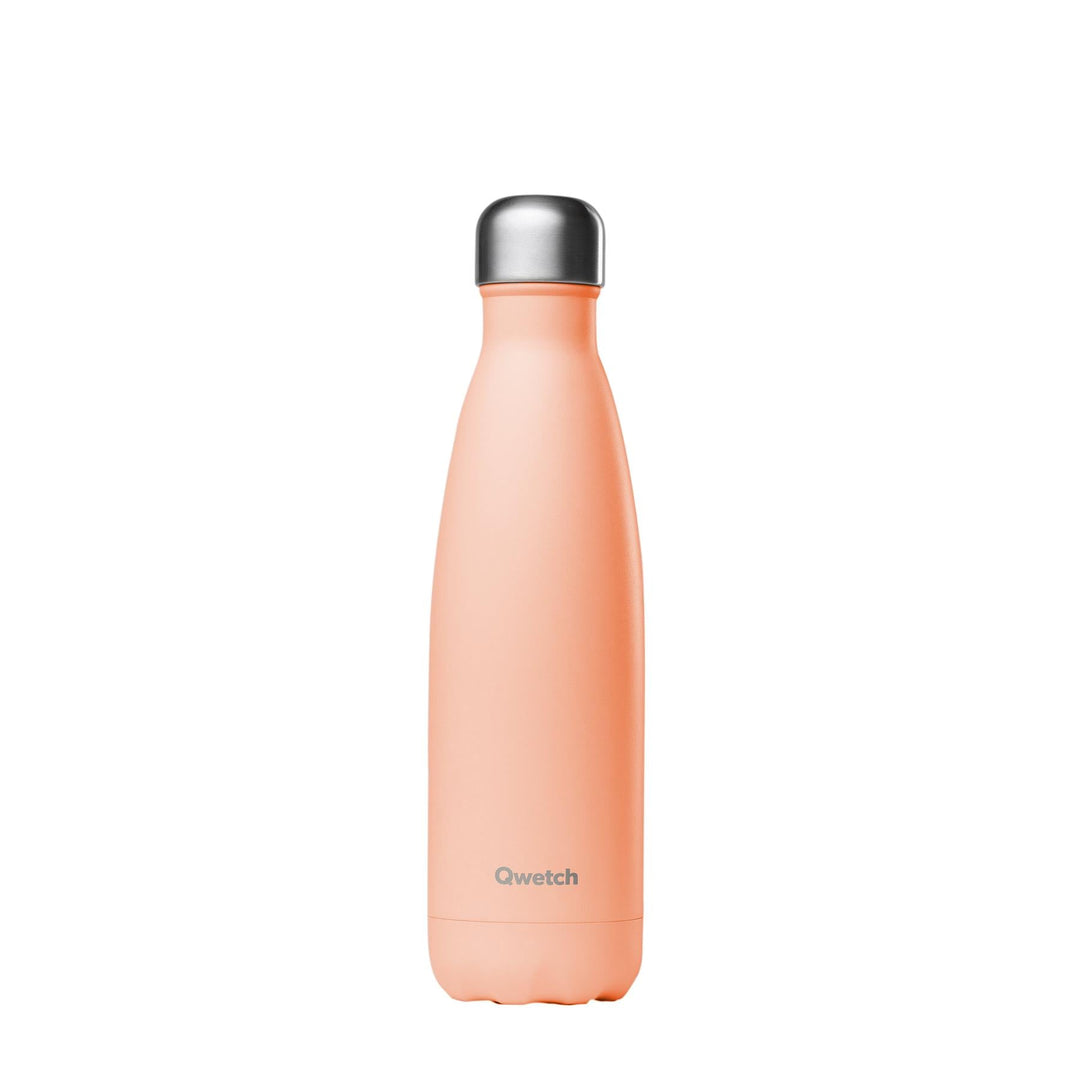 Qwetch Insulated Stainless Steel Bottle - Pastel Peach - 500ml