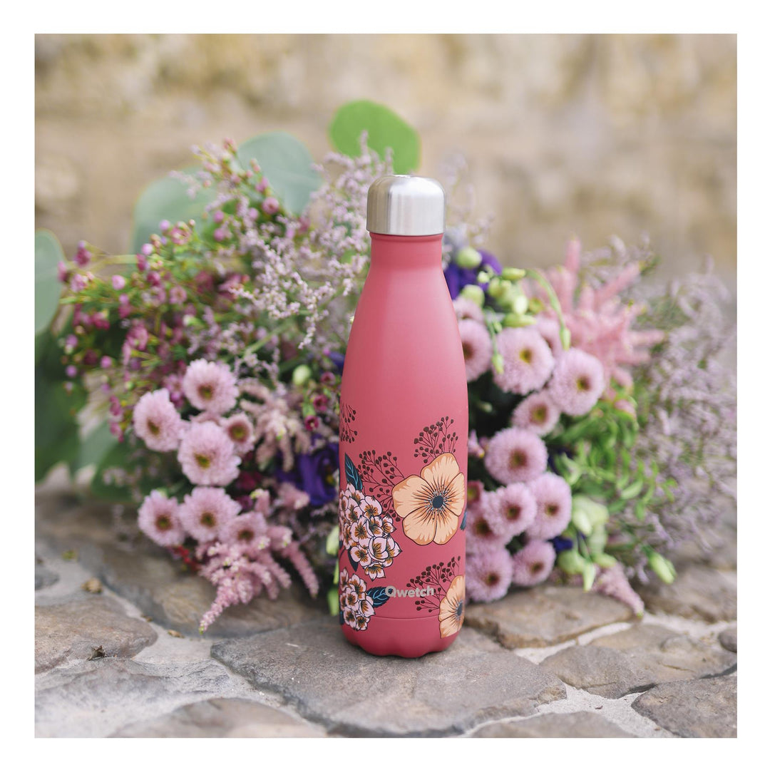 Qwetch Insulated Stainless Steel Bottle - Anemones - 500ml