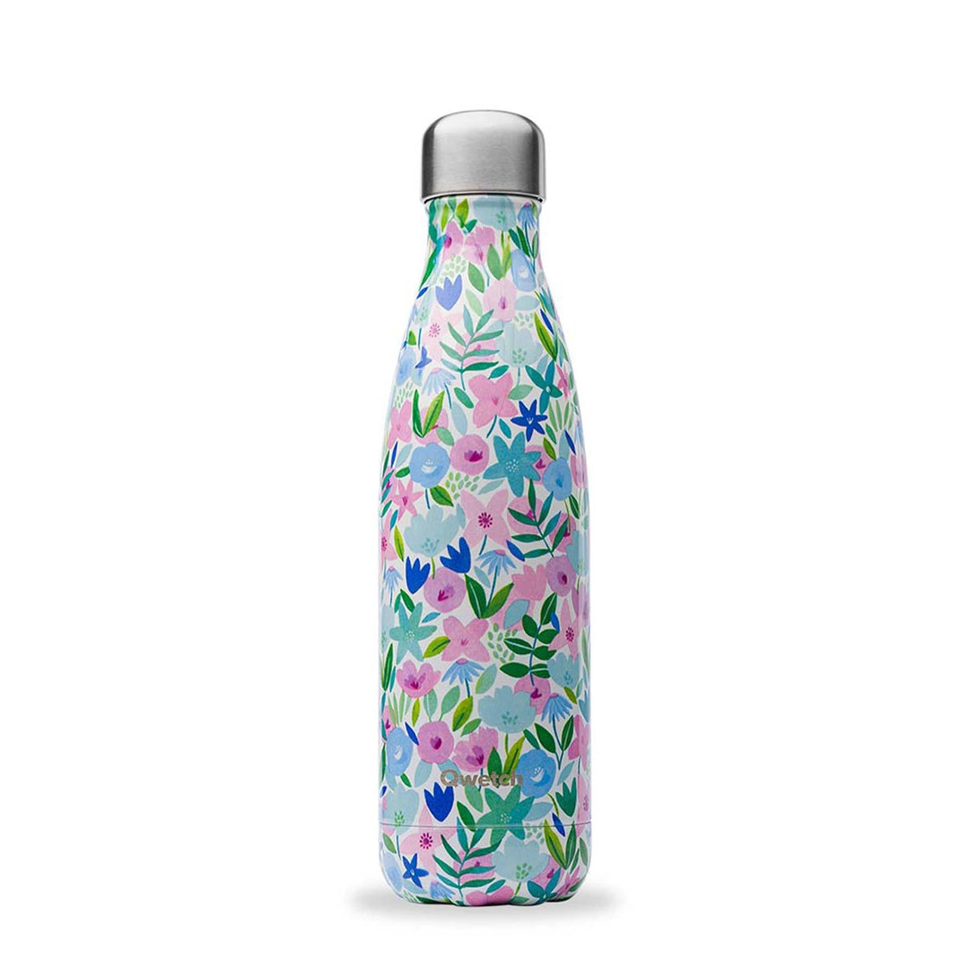 Qwetch Insulated Stainless Steel Bottle - Flora Blue - 500ml