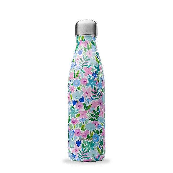 Qwetch Insulated Stainless Steel Bottle - Flora Blue - 500ml