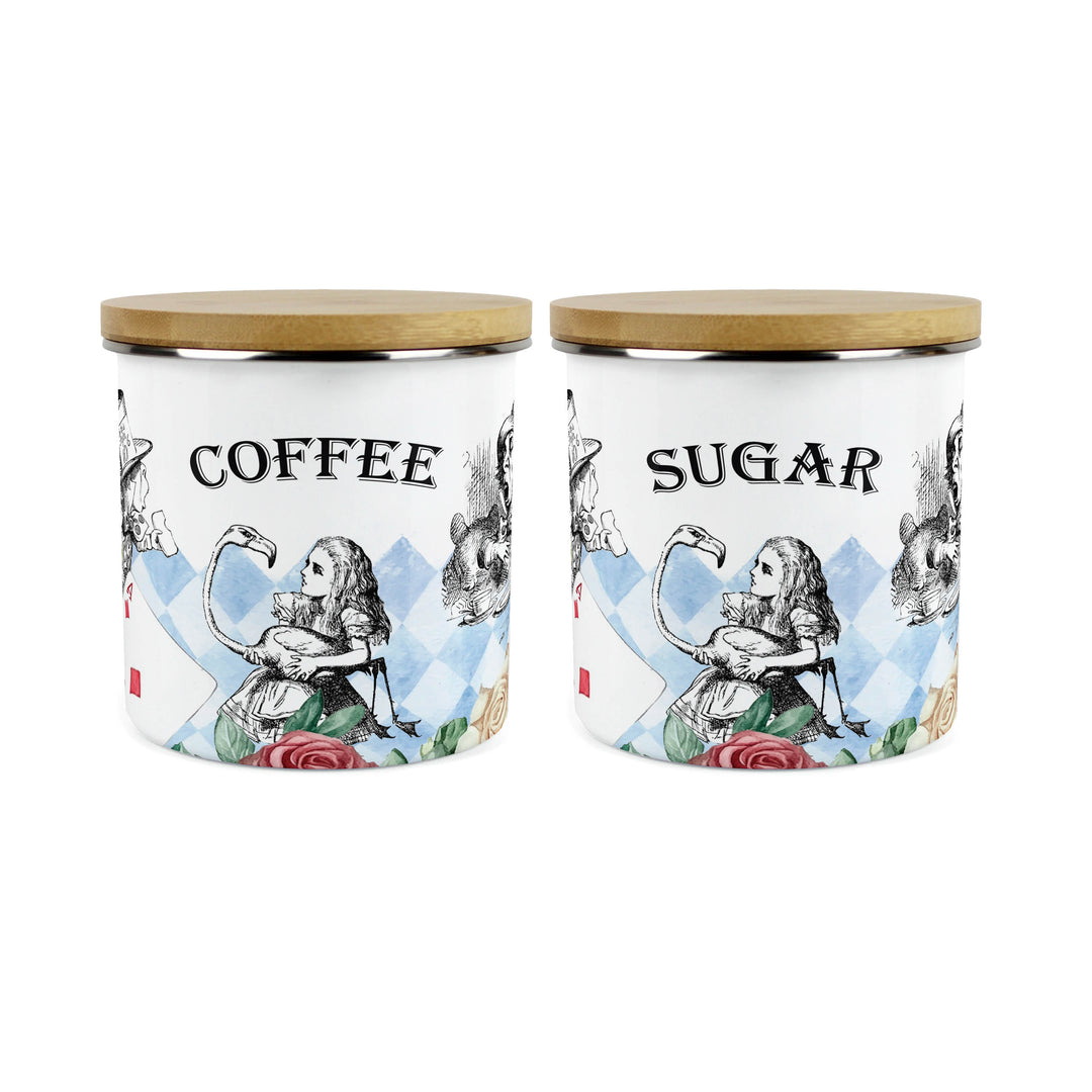 Purely Home Alice's Adventures Enamel Kitchen Canister Sets