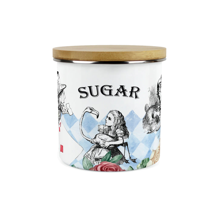 Purely Home Alice's Adventures Enamel Kitchen Canisters