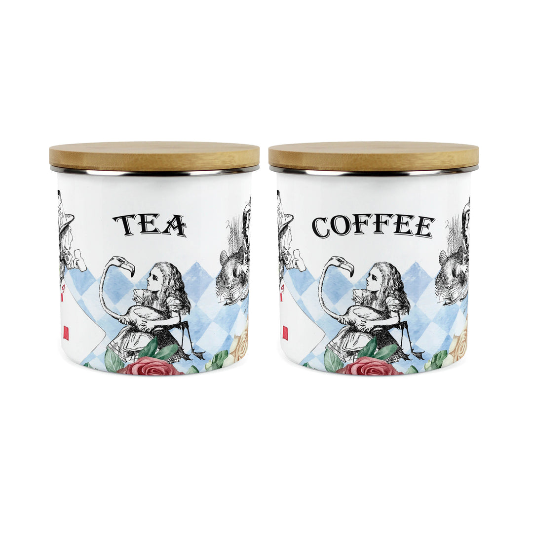 Purely Home Alice's Adventures Enamel Kitchen Canister Sets