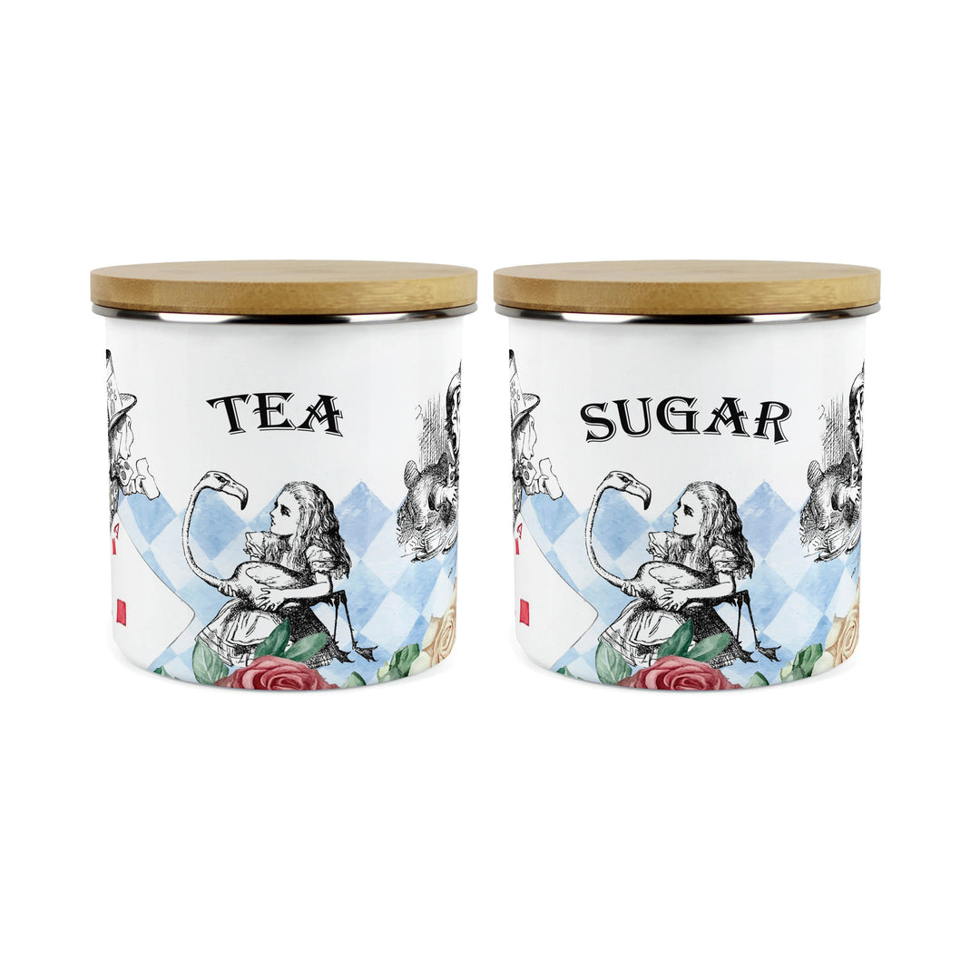 Purely Home Alice's Adventures Enamel Kitchen Canister Sets