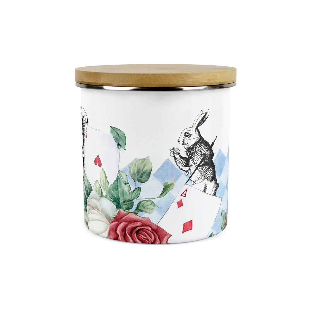 Purely Home Alice's Adventures Enamel Biscuit Canister