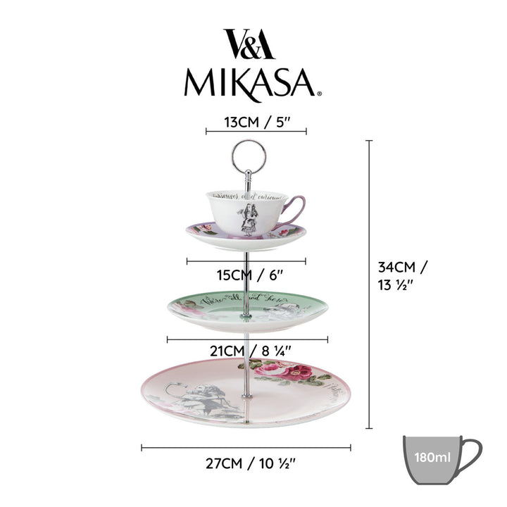 Mikasa x V&A Alice In Wonderland Three-Tier Cake Stand