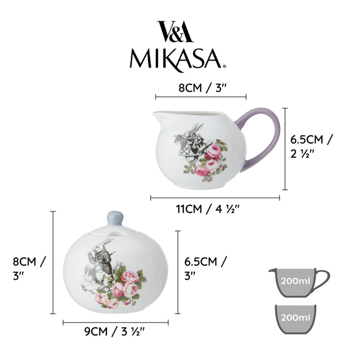 Mikasa x V&A Alice In Wonderland Sugar Bowl & Creamer Set