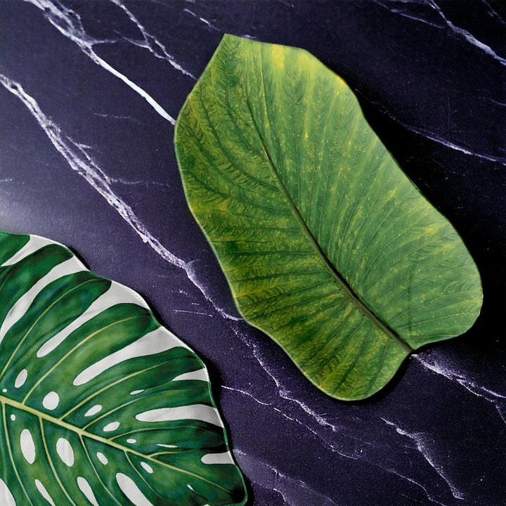 Amazon Floral Melamine Green Leaf Platter