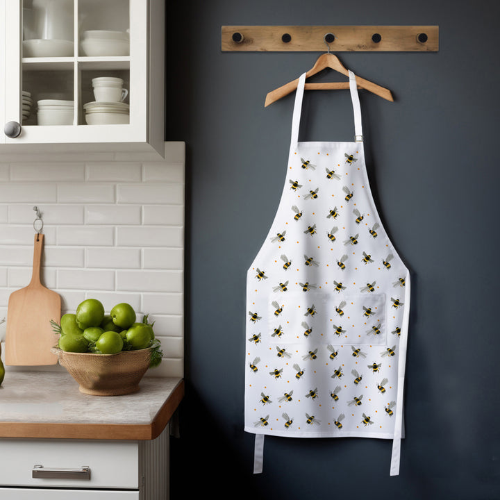 Purely Home Scattered Bees Apron & Tea Towel Set
