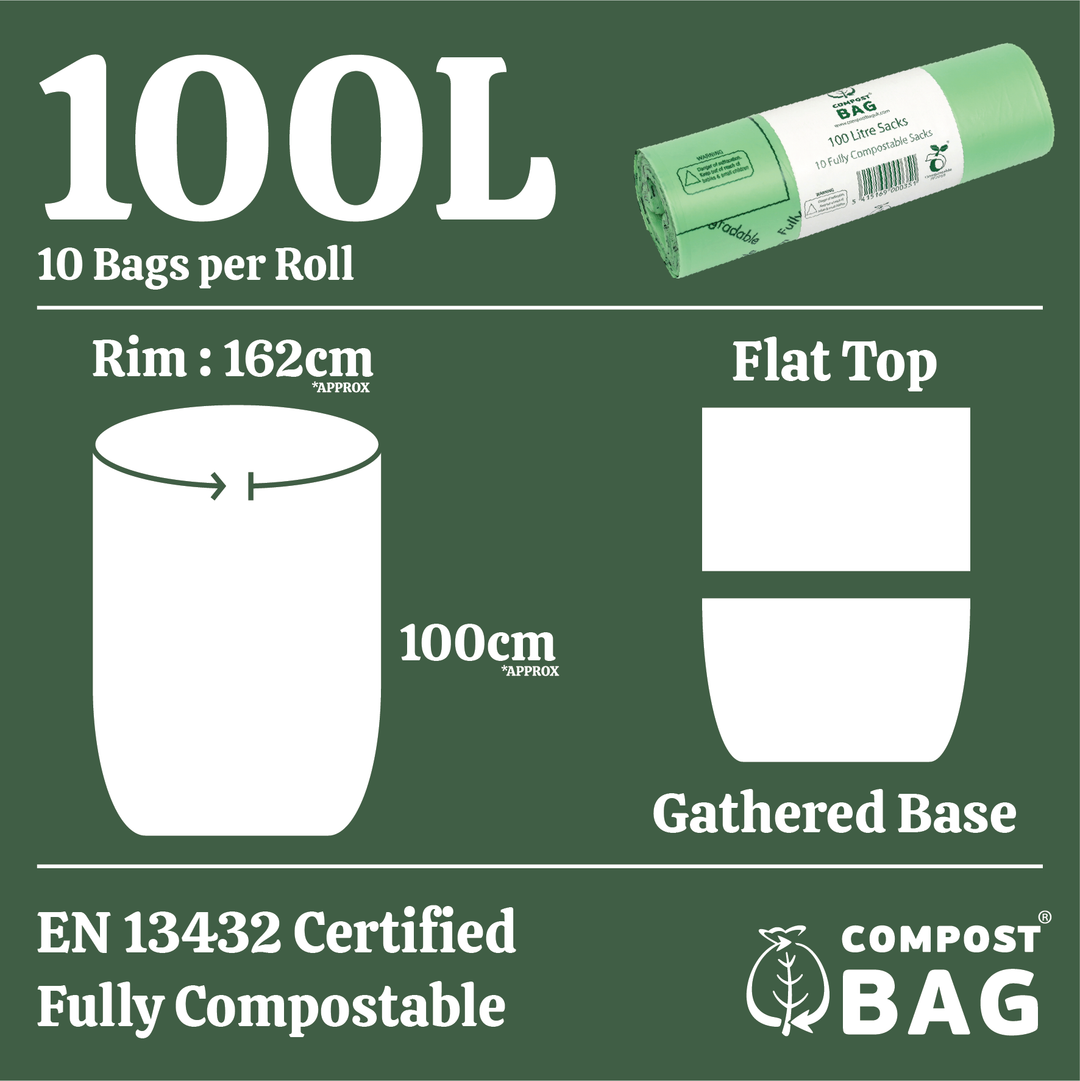 100L Compost Bag Compostable Heavy Duty Sacks