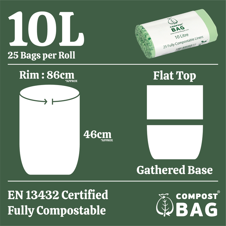 10L Compost Bag Compostable Kitchen Caddy Liners