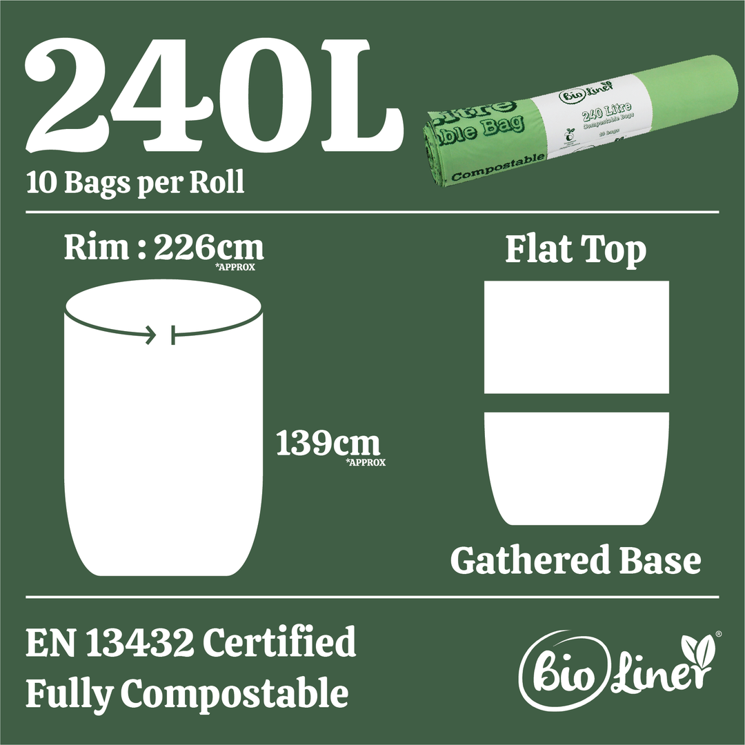 240L BioLiner Compostable Bin Liners for Large Wheelie Bins