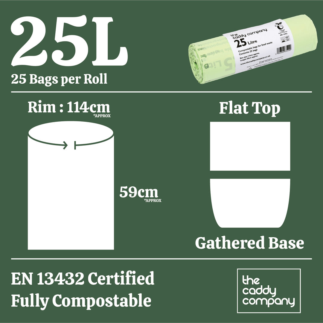 25L Caddy Company Compostable Kitchen Caddy Liners