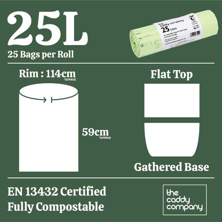 25L Caddy Company Compostable Kitchen Caddy Liners