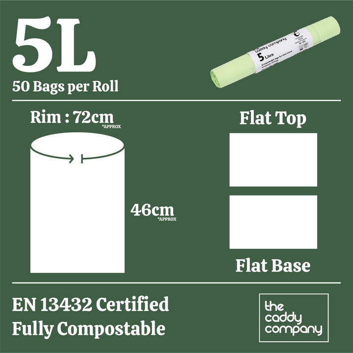 5L Caddy Company Compostable Kitchen Caddy Liners