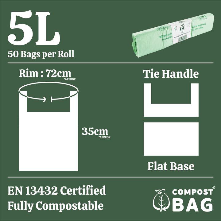 5L Compost Bag Compostable Kitchen Caddy Liners