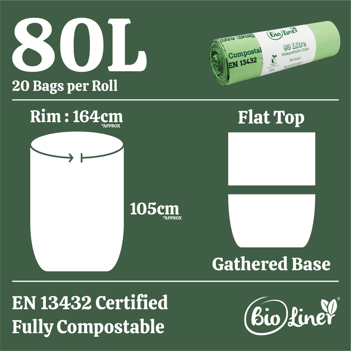 80L BioLiner Compostable Swing Bin/Dustbin Liners