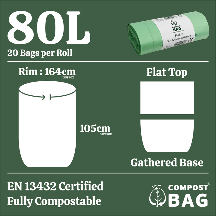 80L Compost Bag Compostable Swing Bin/Dustbin Liners