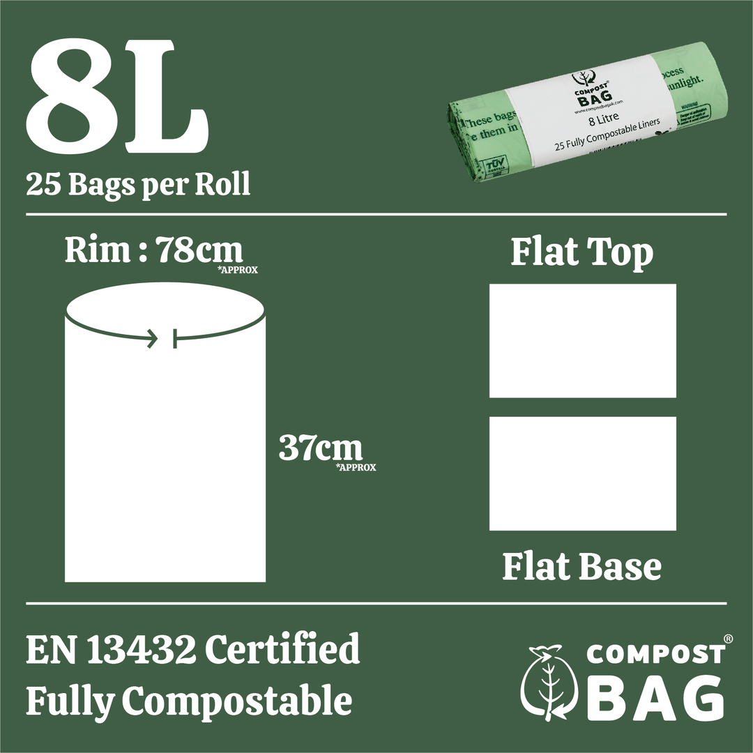 8L Compost Bag Compostable Kitchen Caddy Liners