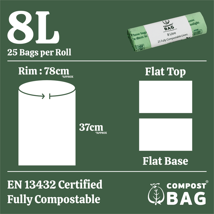 8L Compost Bag Compostable Kitchen Caddy Liners