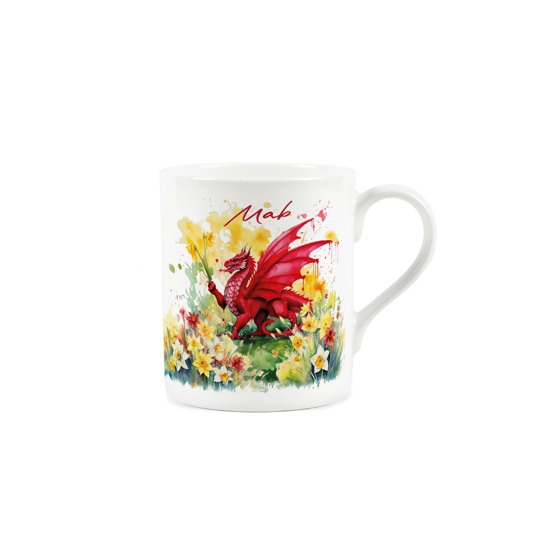 Purely Home Floral Welsh Dragon Small Bone China Mug