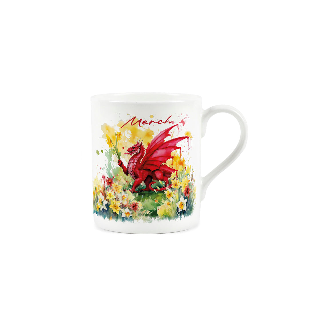 Purely Home Floral Welsh Dragon Small Bone China Mug