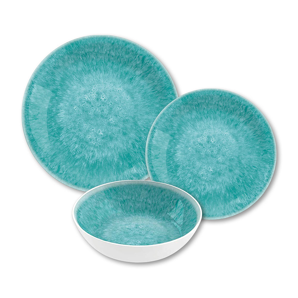 Bali Brights Aqua Melamine Dinnerware Set