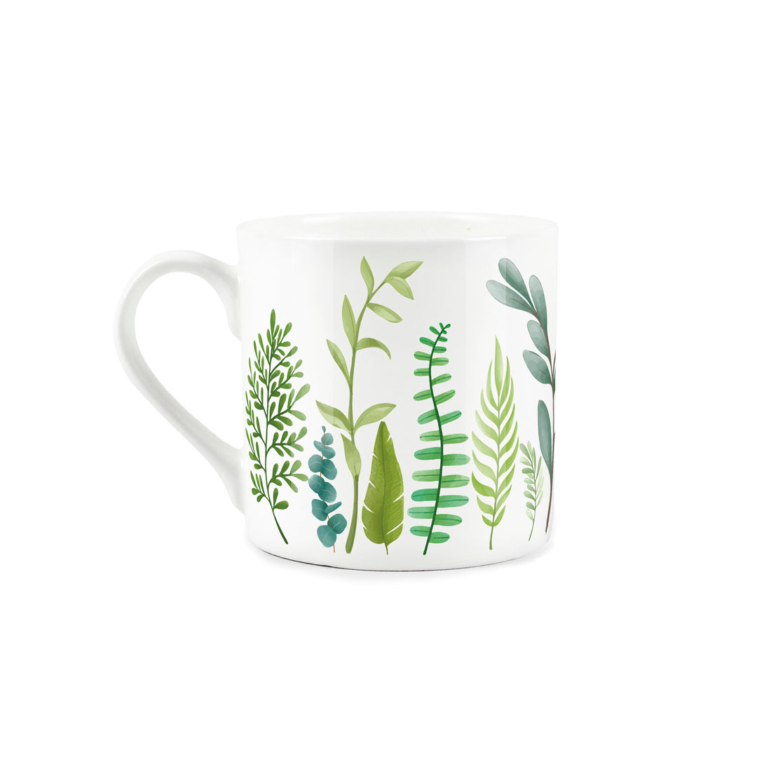 Purely Home Green Foliage Bone China Mug - For Him