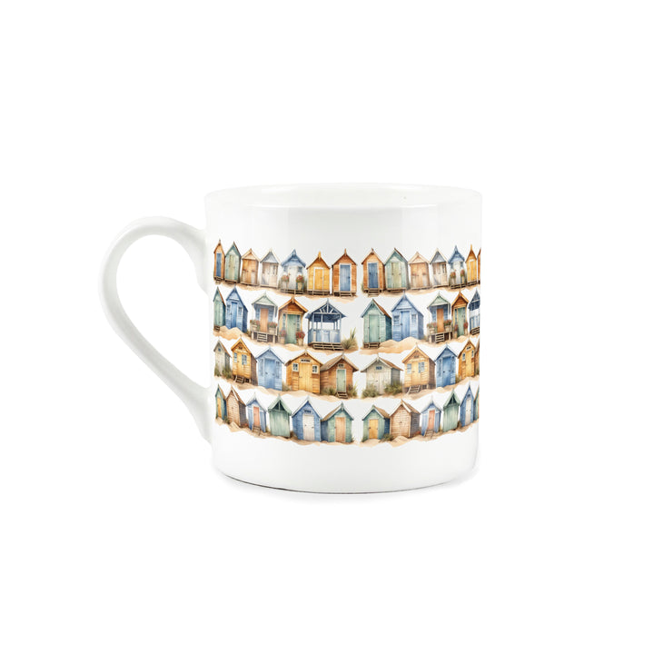 Purely Home Beach Huts Bone China Mugs